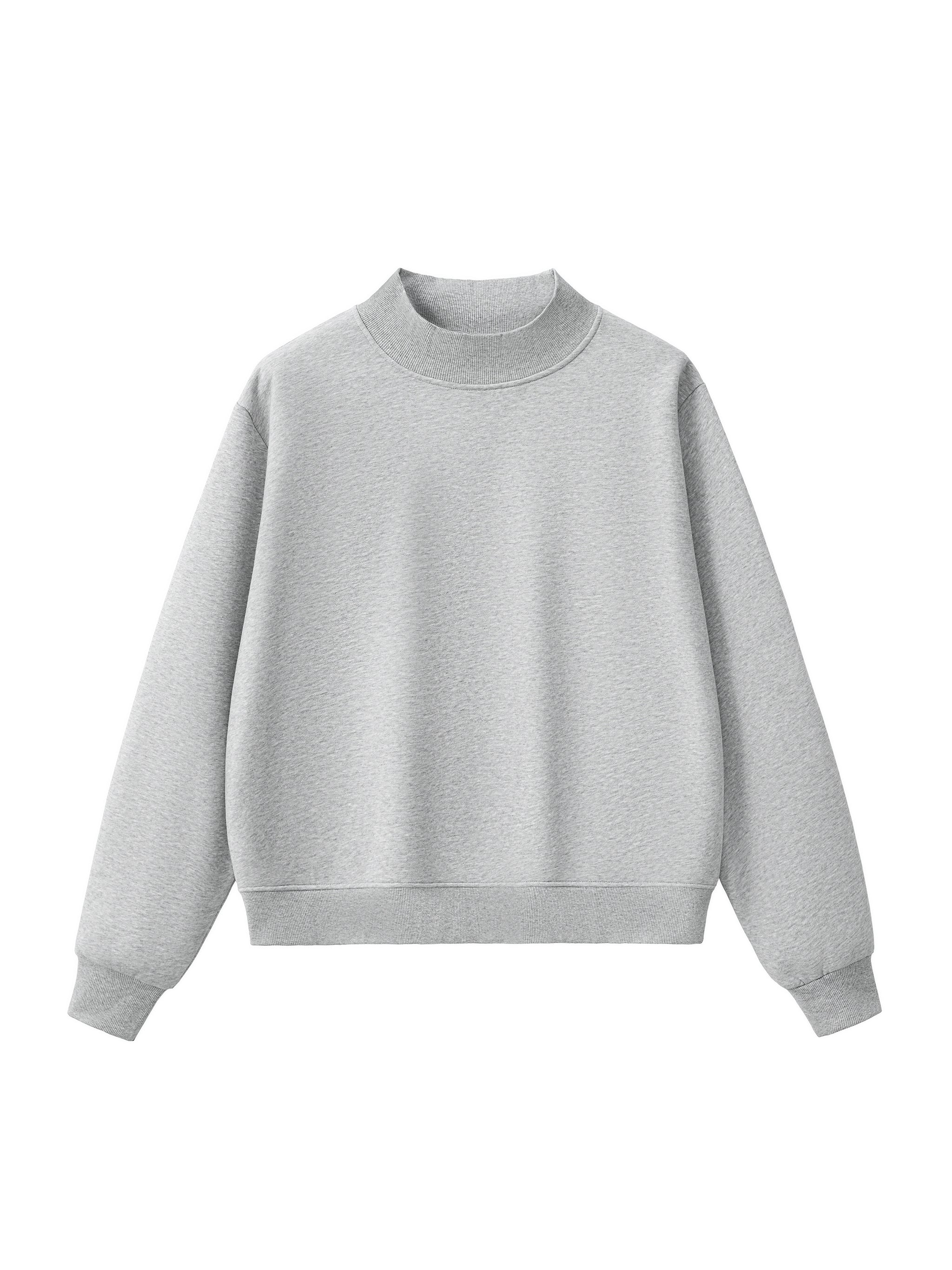 Pruzora Essential Fleece Mock-Neck Crew Sweatshirt